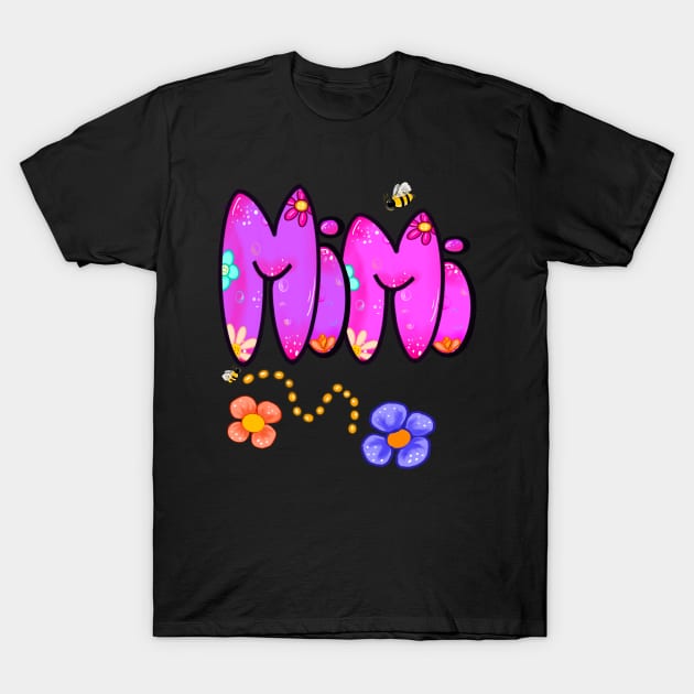 Mimi Top 10 best personalised gifts - Mimi - personalised,personalized custom name with flowers T-Shirt by Artonmytee